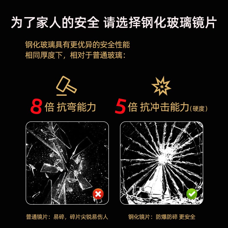 钢化镜子玻璃全身镜家用壁挂贴墙防碎防爆穿衣镜摔不碎的试衣镜子