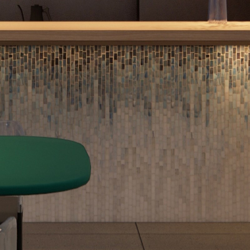 现代简约长条渐变马赛克瓷砖背景墙玄关剪画别墅酒店浴室拼图拼花