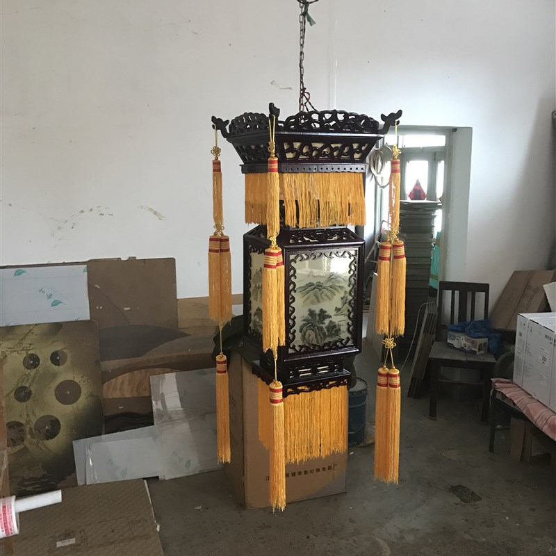 仿古宫灯中式吊灯实木中式明清灯具手绘木艺制客厅酒店红楼梦电影