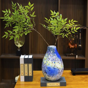 木南档艺术琉璃炫彩插瓶工艺品客厅玄关酒柜软装装饰品