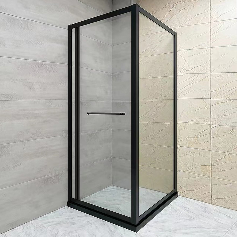 极简侧滑门直角淋浴房方型L型包框玻璃乾湿分离隔断化妆室内移门