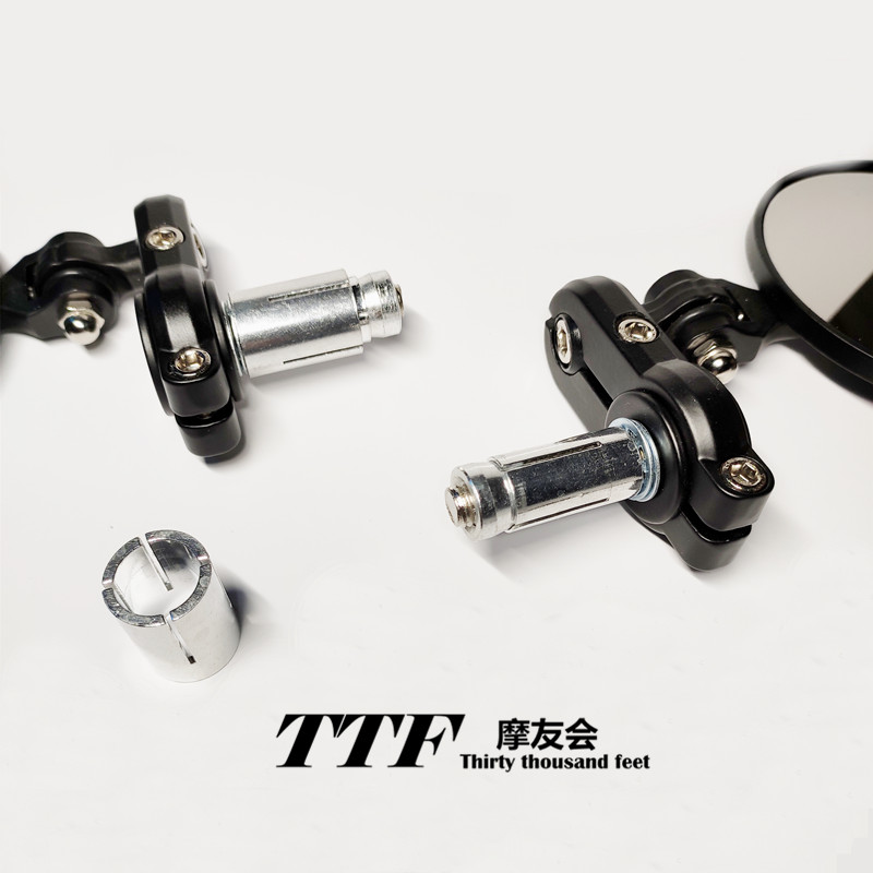 GV300S摩托车改装车把后视镜可折叠复古金属制倒后万向分段可调