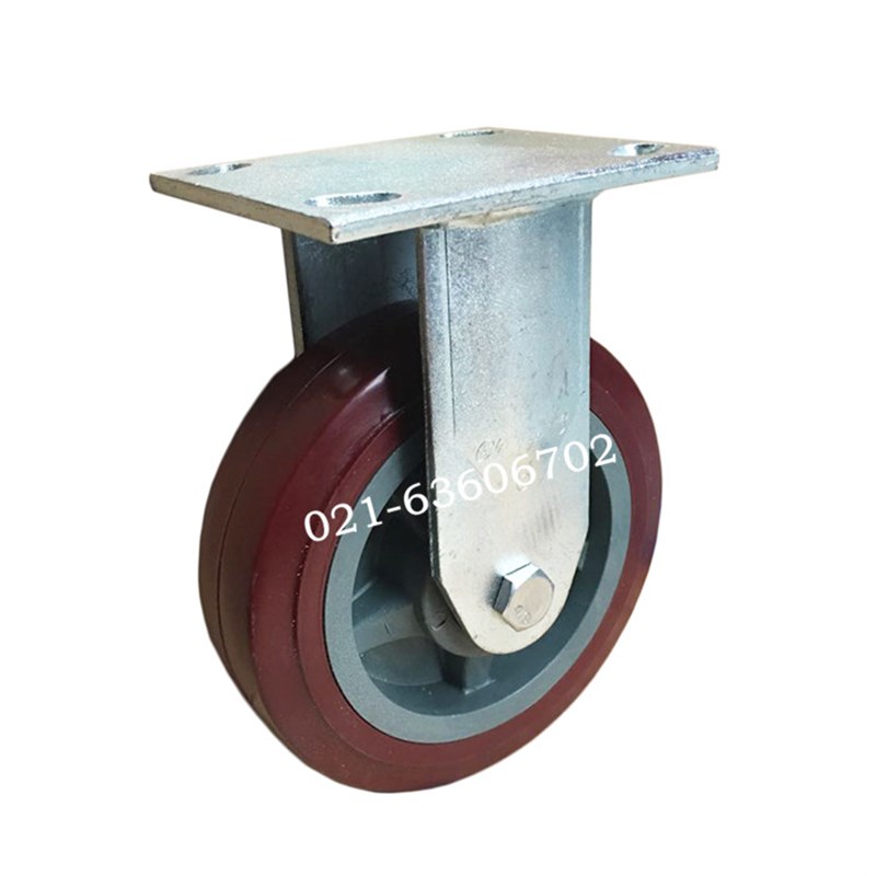 4x2重型双轴承聚氨脂静音.PU.耐磨.平板固定轮.工业脚轮.轮子