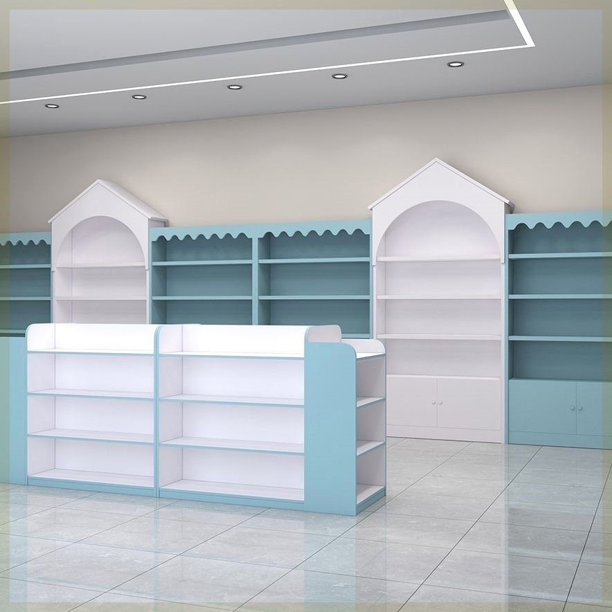 母婴店货架奶粉展示柜纸尿裤展示架儿童玩具展架中岛柜宠物店货柜