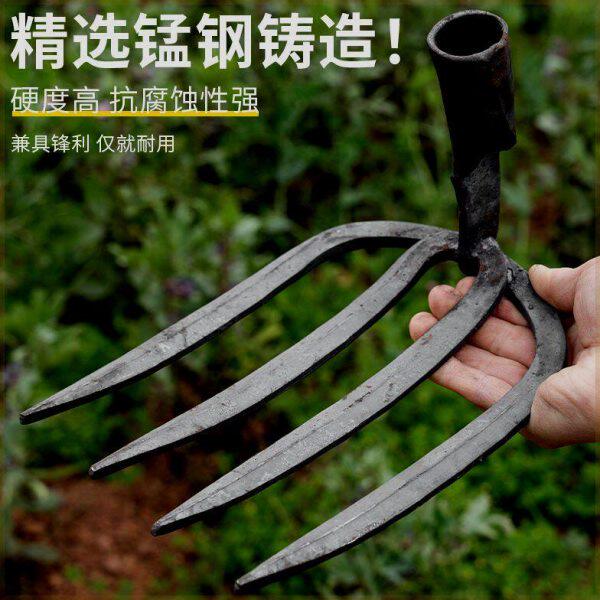 耙锄钉耙四齿耙子农具搂草铁耙种田手工锻打农用翻土水泥园艺开垦