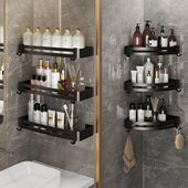 免打孔卫生间置物架厕所浴室三角架厨房洗手间洗漱台墙上壁挂收纳