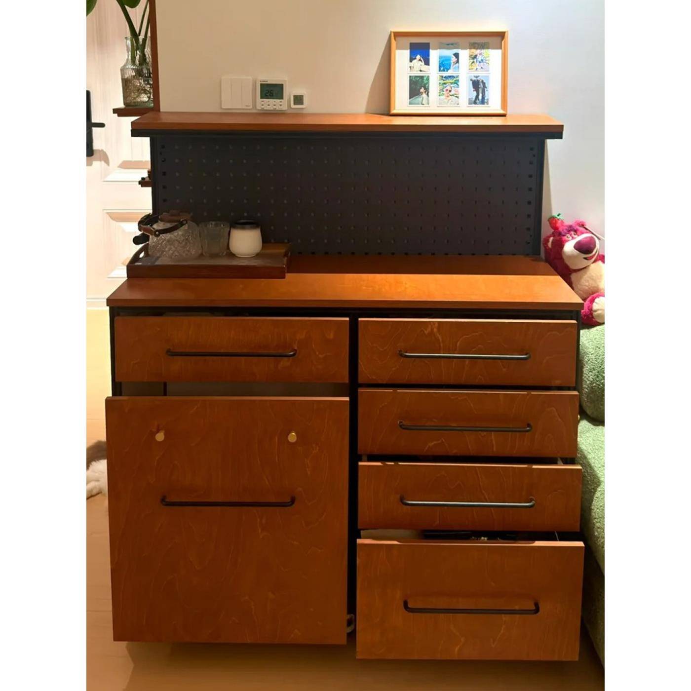 需定制定制铝型材海洋板餐边柜客厅茶水柜多功能一体餐边置物柜可