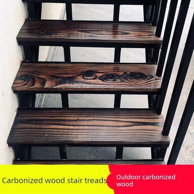 碳化大板防腐木置物板宽板楼梯踏步地板花架面板火烧实木厚板定制