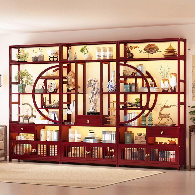 博古架非实木新中式茶叶架展示柜茶水柜置物架茶室茶具摆件收纳架