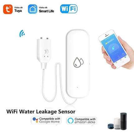 涂鸦Zigbee WiFi水浸传感器 漏水报警器APP推送消息 涂鸦智能联动