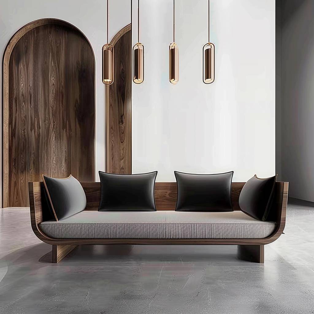 需定制2025新中式黑胡桃白蜡木家居家具沙发接待布艺客厅办公室酒