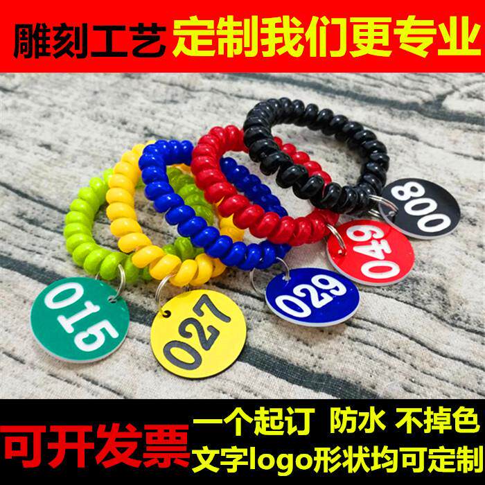 更衣柜手牌门牌编号寄存钥匙牌桑拿浴室健身桌号牌定制数字牌圈环