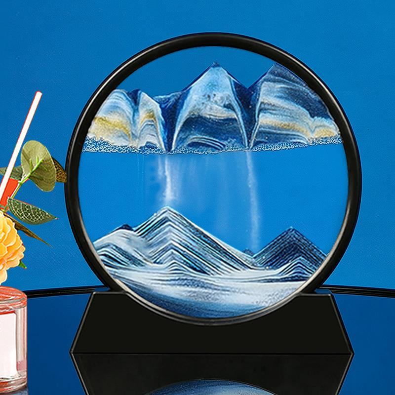 创意沙漏摆件客厅流沙画玻璃沙画乔迁礼物3d立体高级感玄关装饰品图片