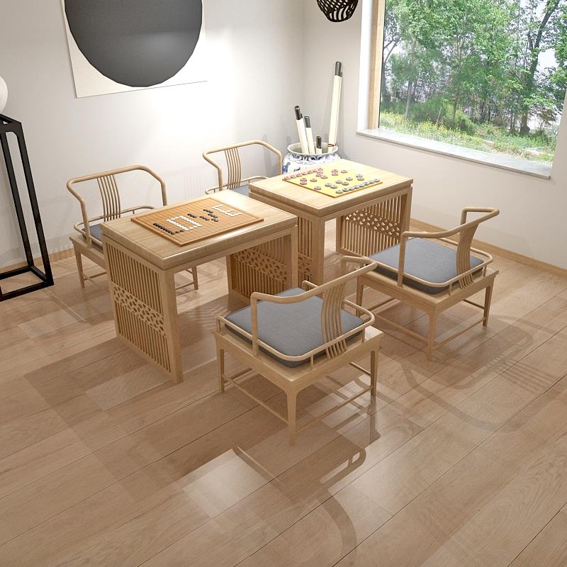 需定制新中式实木棋桌椅组合日式款茶室围棋桌国学馆禅意象棋桌会