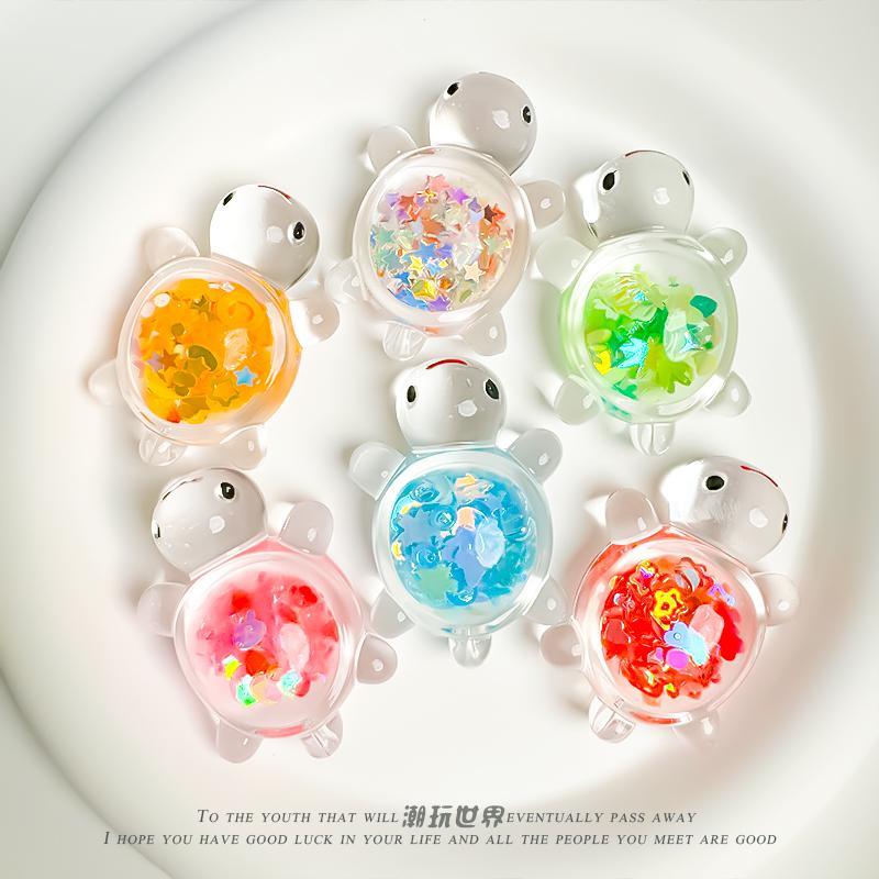 新款可爱夜光透明亮片乌龟diy彷真小动物潮玩高颜值桌面摆件礼物