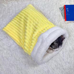 猫咪睡袋猫窝冬季 猫床猫咪窝睡垫 保暖安全感半钻洞四季 通用封闭式