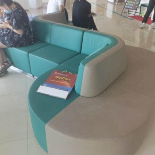 农业银行接待大厅等候区排号区休息区多人组合卡座沙发皮质沙发