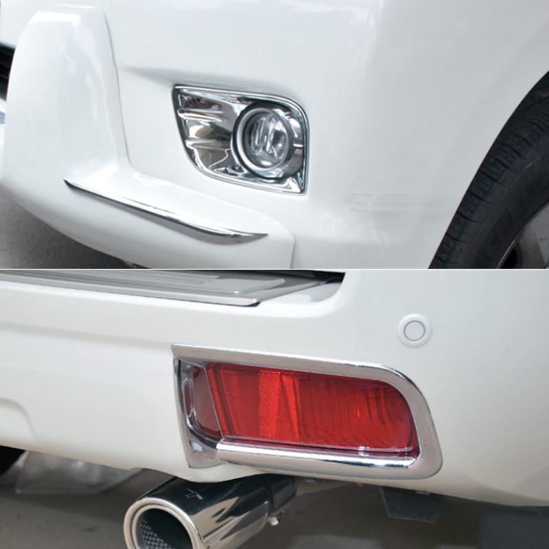 10-20款普拉多前后雾灯罩中东霸道2700雾灯框装饰亮条贴改装专用