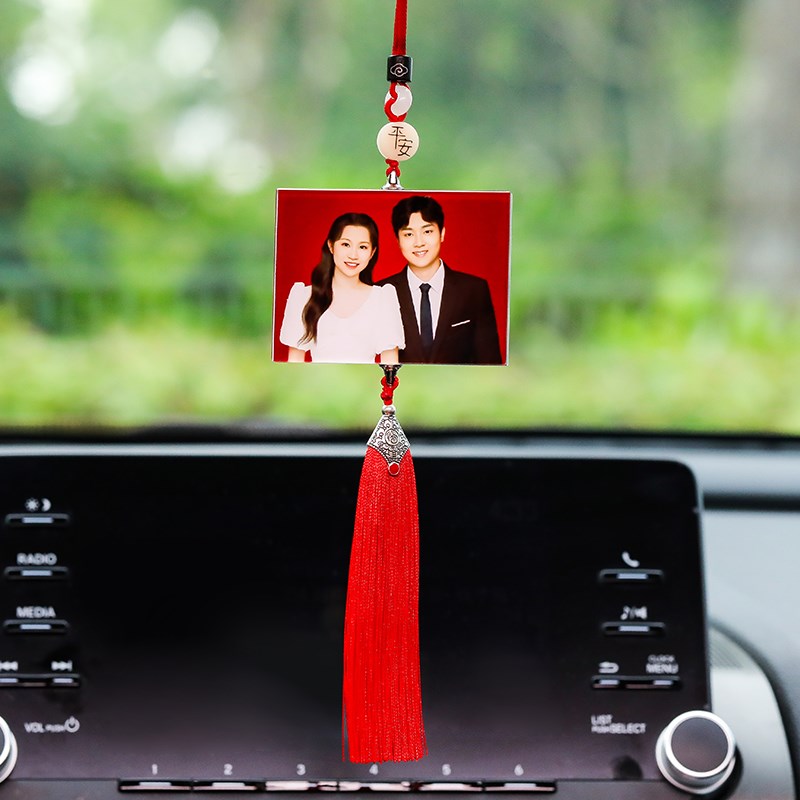 照片定制汽车挂件车内吊饰车载水晶吊坠平安后视镜高档饰品diy送