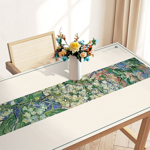 油画风防油防水餐桌垫防烫隔热垫免洗pu皮革桌垫耐高温高级感桌布