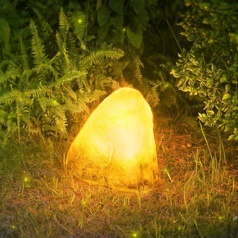 厂家供应玻璃钢景观灯仿真石头灯户外公园草坪灯发光石头小品灯