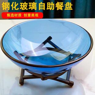 玻璃碗高端自助餐展示冷餐盘子水果沙拉碗商用凉菜盘刺身盘小料碗