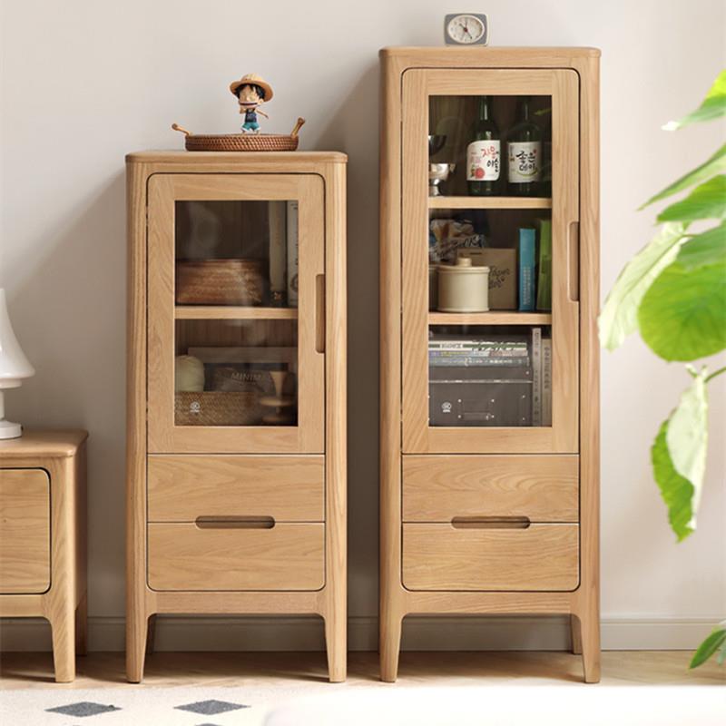 全实木电视柜边柜北欧家用橡木立柜现代简约小户型储物柜客厅家具