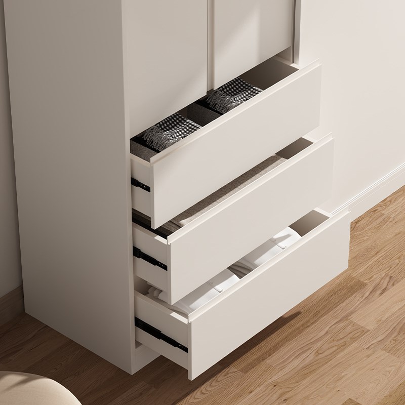 实木推拉门衣柜家用卧室衣橱儿童储物柜简易收纳大容量小户型定制