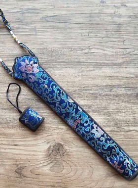 9.510寸高档手工宋锦苏州明式提篮锦缎扇袋加厚有底扇套折扇布袋