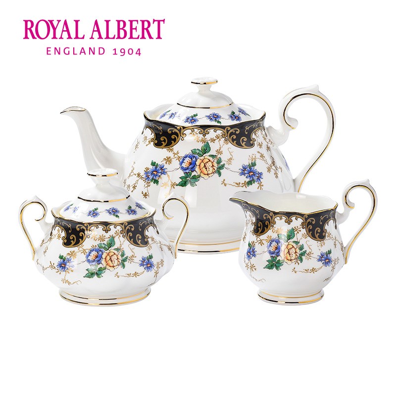 Royal Albert皇家阿尔伯特 百年 英式下午茶壶咖啡壶奶盅糖缸套装