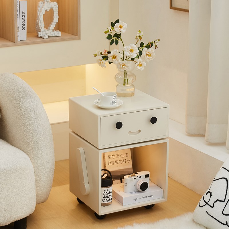 可移动茶几床头小边几桌子角几沙发侧边柜网红创意客厅推车木带轮