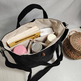 多格袋帆布包多隔层斜挎手提定制耐用加厚便携收纳布包杯套水壶袋