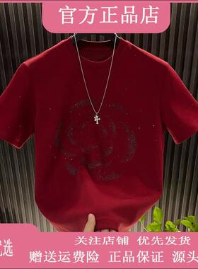 仕咖服装Amphelisia/爆款T恤320g亮钻花流星烫钻轻奢高定圆领半Y