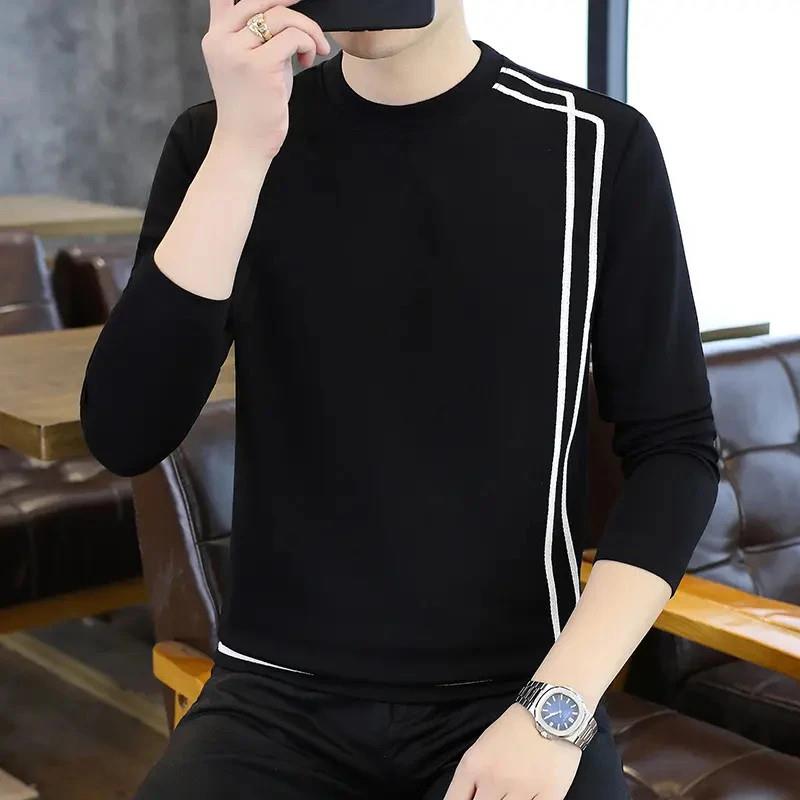 布可服饰秋冬男士休闲卫衣针织毛衣E打底衫长袖T桖保暖纯色上衣