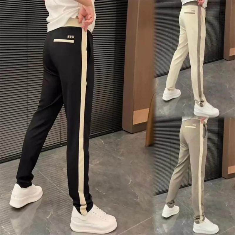 龙腾欧货2025新款百搭休闲裤男士修身时q尚运动长裤子刺绣直筒