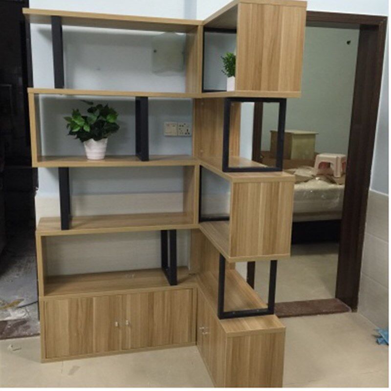 新款简约隔断书柜展示柜货架货柜钢木书架组合置物架陈列架饰品架