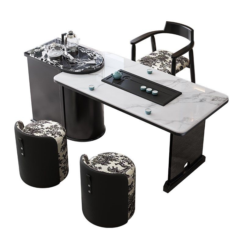 中古风轻奢岩板茶桌椅组合意式极简高级感亚克力办公室家用泡茶台,住宅家具,家用茶台/茶桌,淘宝优惠券,粉丝福利购,淘宝优惠卷