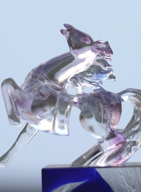 琉璃生肖马摆件居家客厅办公前台桌面摆放装饰商务朋友节日送礼