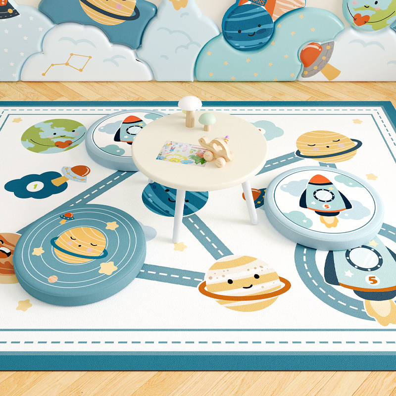 圆形坐垫地上儿童榻榻米环保无味皮革台凳垫卡座飘窗阳台蒲团加厚