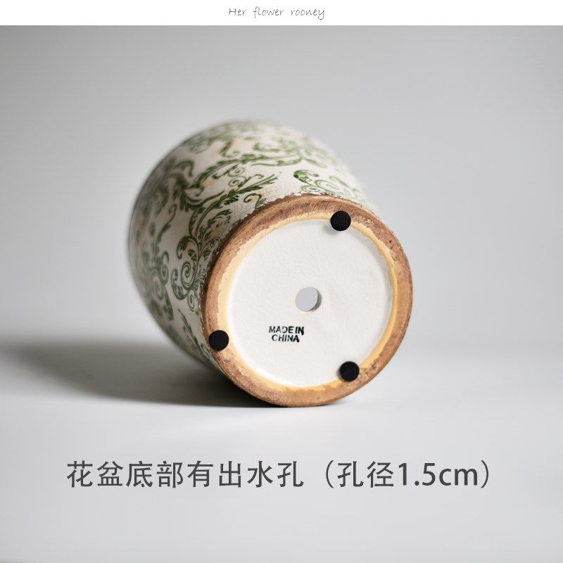 复古陶瓷花盆家用客厅阳台户外庭院欧式美式创意田园风柠檬树陶盆