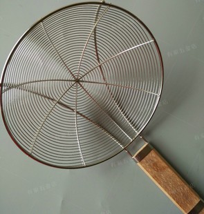 超大油炸不锈钢捞豆芽滤网勺长木柄笊篱冲孔漏勺撇油漏勺滤水筛选