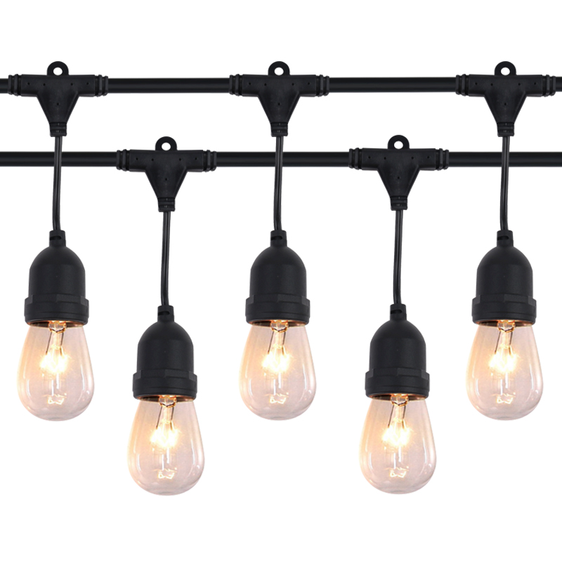 e27螺口串连灯头婚庆装饰带线展厅并联灯口led吊灯头串联罗口创意