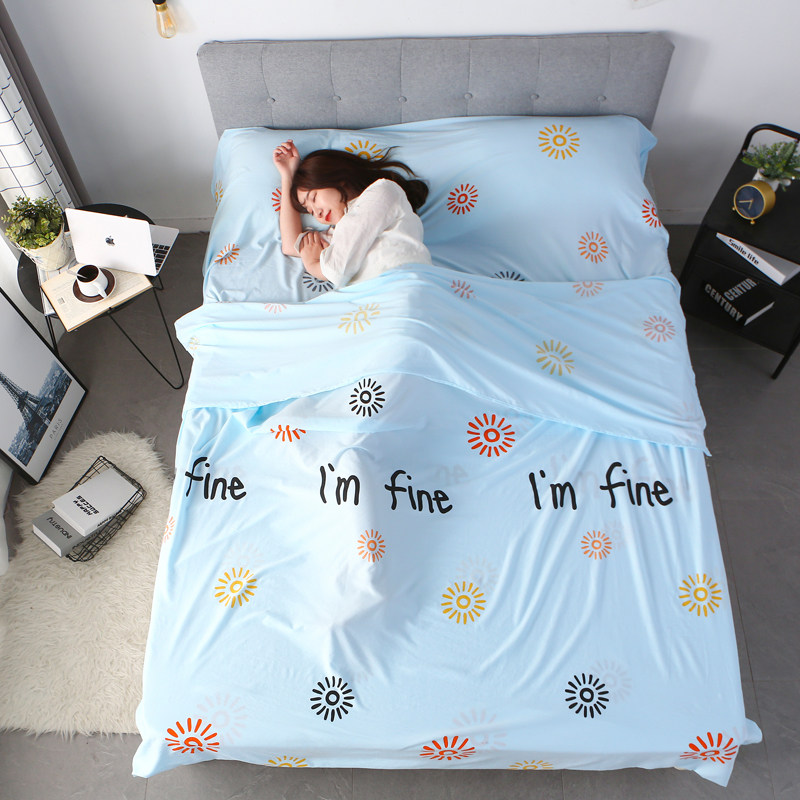 纯棉隔脏酒店睡袋外出差便携式床单人被罩四件套旅行火车卧铺神器