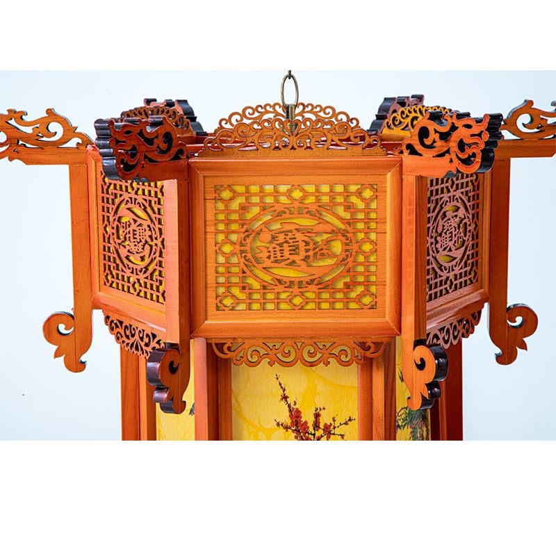新中式2024仿古实木宫灯古风灯笼户外阳台大门乔迁茶楼吊灯装饰