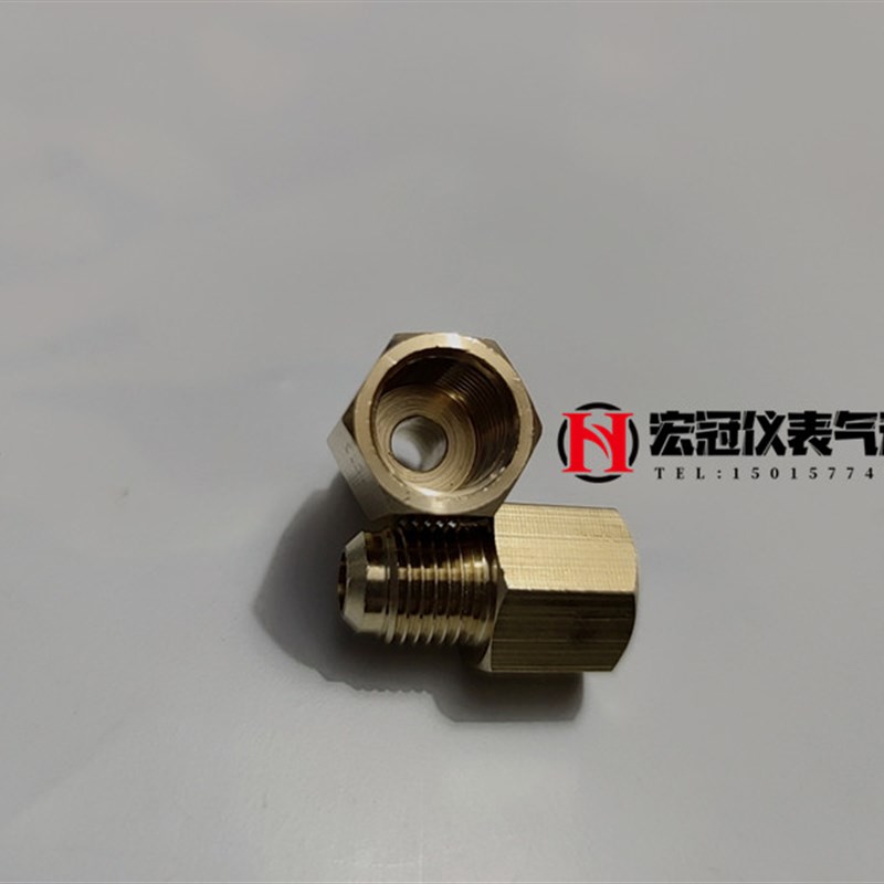 铜内外牙直接公英制牙转换接头内外丝变径M12*1.25转G1/4英制2分
