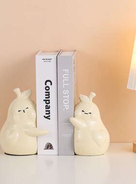 网红卧室酒柜摆设可爱抱抱梨陶瓷书立书架摆件家居饰品简约客厅