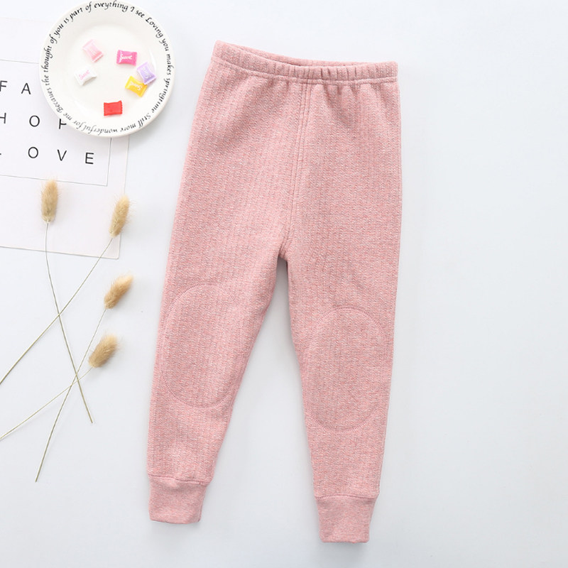 奇巧熊热能裤男女儿童保暖裤一体绒打底裤内穿纯棉加绒加厚秋冬款