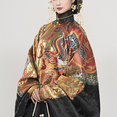 控弦司杂宝满金云纹龙妆花曳撒贴里锦衣卫飞鱼服明制织锦汉服定制