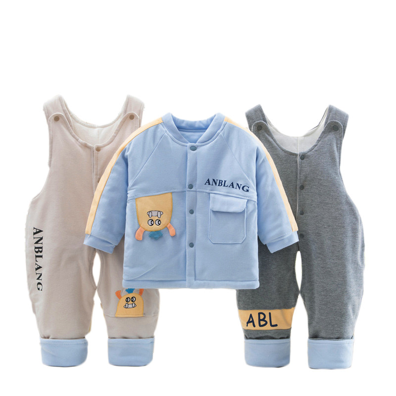 婴儿薄棉衣三件套春秋季新生儿衣服外套0-1岁夹棉宝宝背带裤套装,童装/婴儿装/亲子装,套装,淘宝优惠券,粉丝福利购,淘宝优惠卷