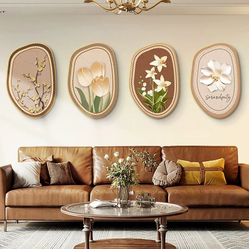 奶油风客厅装饰画沙发背景挂画小清新卧室餐厅墙面壁画2024新款